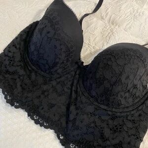 Victoria's Secret Body By Victoria Longline Demi Bra 36C Shimmer Black